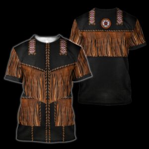 Native American T Shirt, Black And Brown…