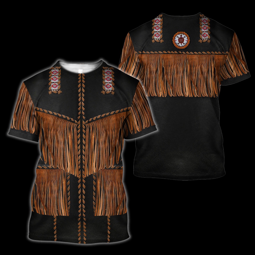 Native American T Shirt, Black And Brown Native American 3D All Over Printed T-Shirt, Beautiful Native American T Shirts Native American T Shirt, Black And Brown Native American 3D All Over Printed T-Shirt, Beautiful Native American T Shirts