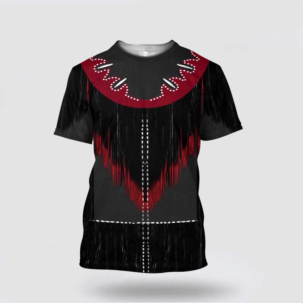 Native American T Shirt, Black Red Native American 3D All Over Printed T-Shirt, Beautiful Native American T Shirts Native American T Shirt, Black Red Native American 3D All Over Printed T-Shirt, Beautiful Native American T Shirts