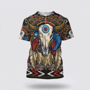 Native American T Shirt, Buffalo Skull Native…