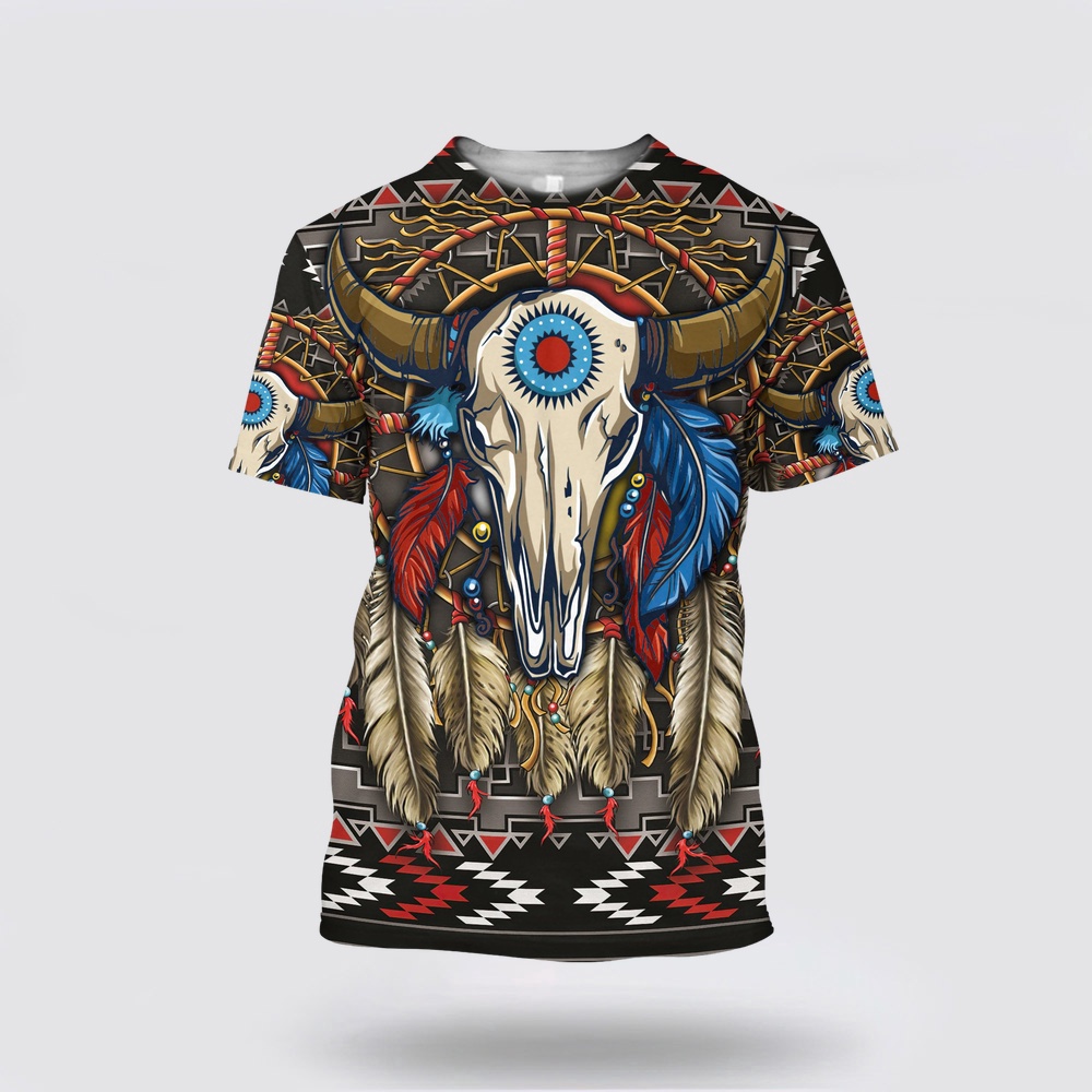 Native American T Shirt, Buffalo Skull Native American 3D All Over Printed T-Shirt, Beautiful Native American T Shirts Native American T Shirt, Buffalo Skull Native American 3D All Over Printed T-Shirt, Beautiful Native American T Shirts