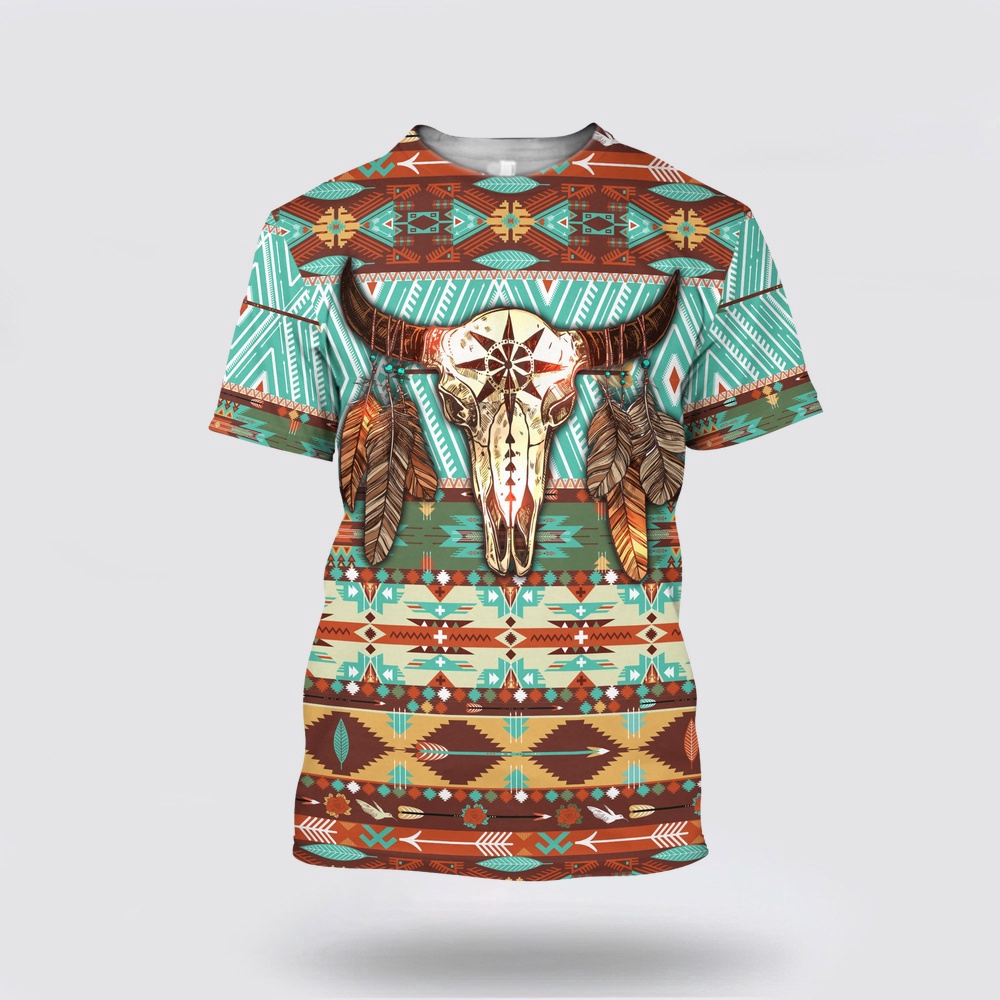 Native American T Shirt, Casual Skull Native American 3D All Over Printed T-Shirt, Beautiful Native American T Shirts Native American T Shirt, Casual Skull Native American 3D All Over Printed T-Shirt, Beautiful Native American T Shirts