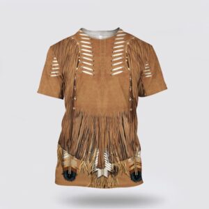 Native American T Shirt, Cow Leather Pattern…