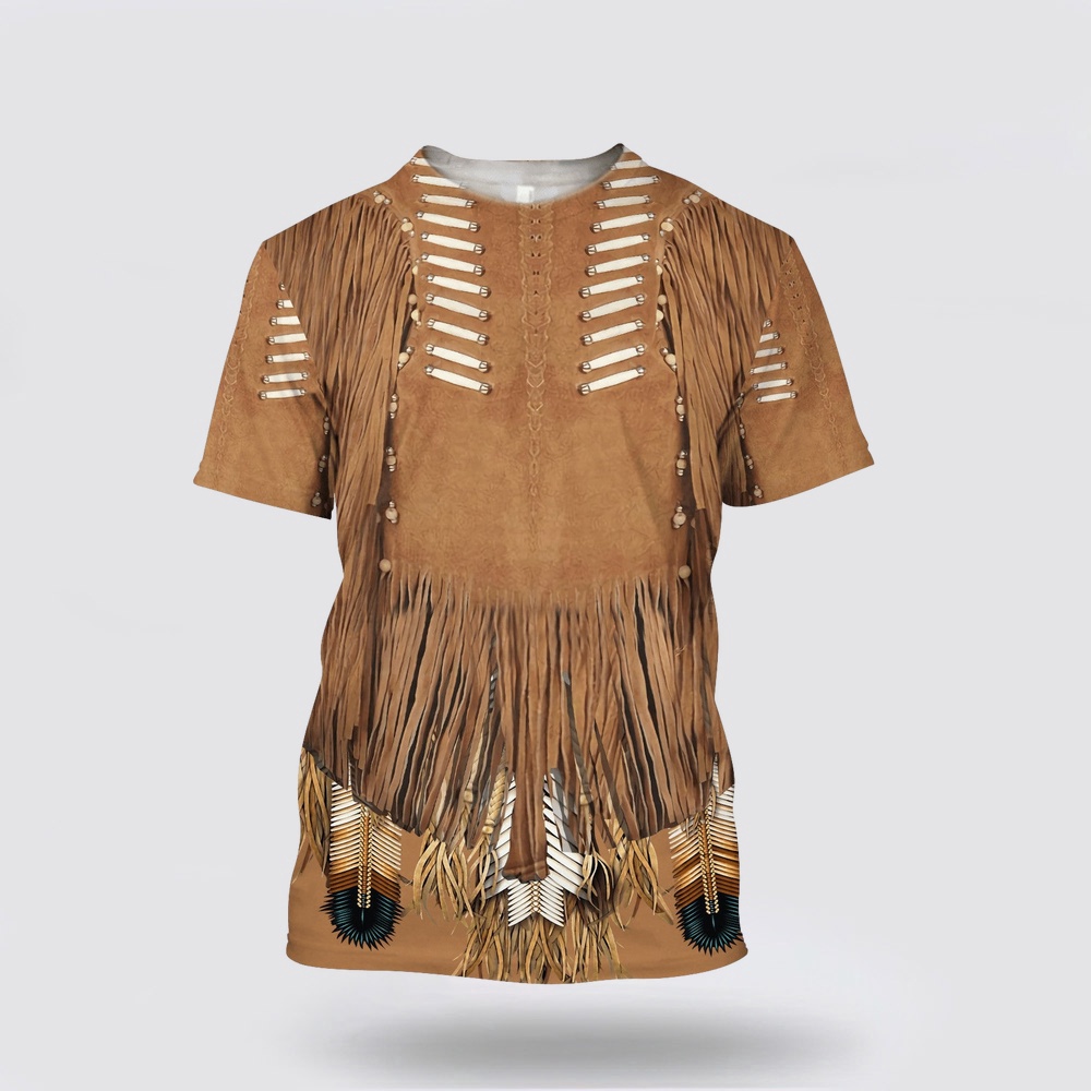 Native American T Shirt, Cow Leather Pattern Native American 3D All Over Printed T-Shirt, Beautiful Native American T Shirts Native American T Shirt, Cow Leather Pattern Native American 3D All Over Printed T-Shirt, Beautiful Native American T Shirts