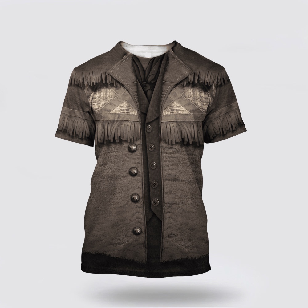 Native American T Shirt, Cowboy Jacket Motifs Native American 3D All Over Printed T-Shirt, Beautiful Native American T Shirts