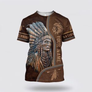Native American T Shirt, Customize Name Headman…