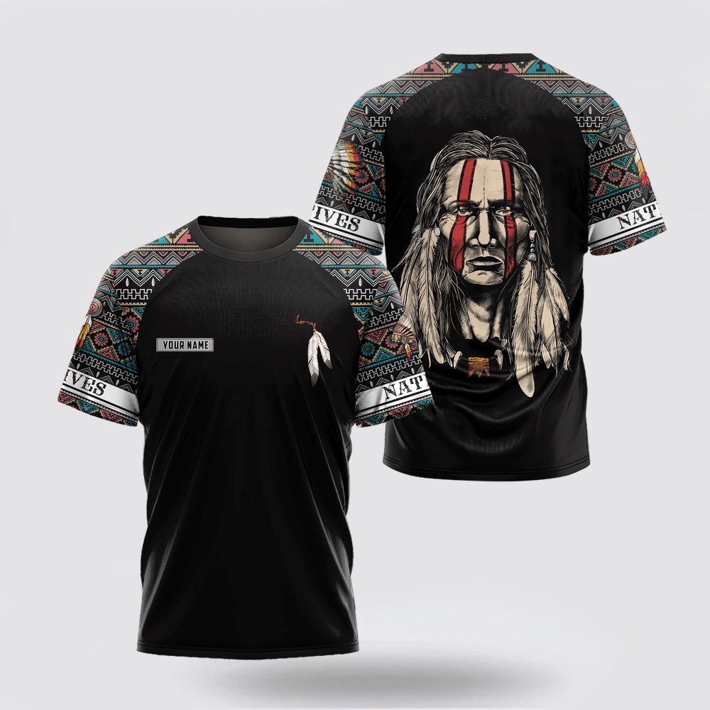 Native American T Shirt, Customized Name Aboriginal People Native American 3D All Over Printed T-Shirt, Beautiful Native American T Shirts Native American T Shirt, Customized Name Aboriginal People Native American 3D All Over Printed T-Shirt, Beautiful Native American T Shirts