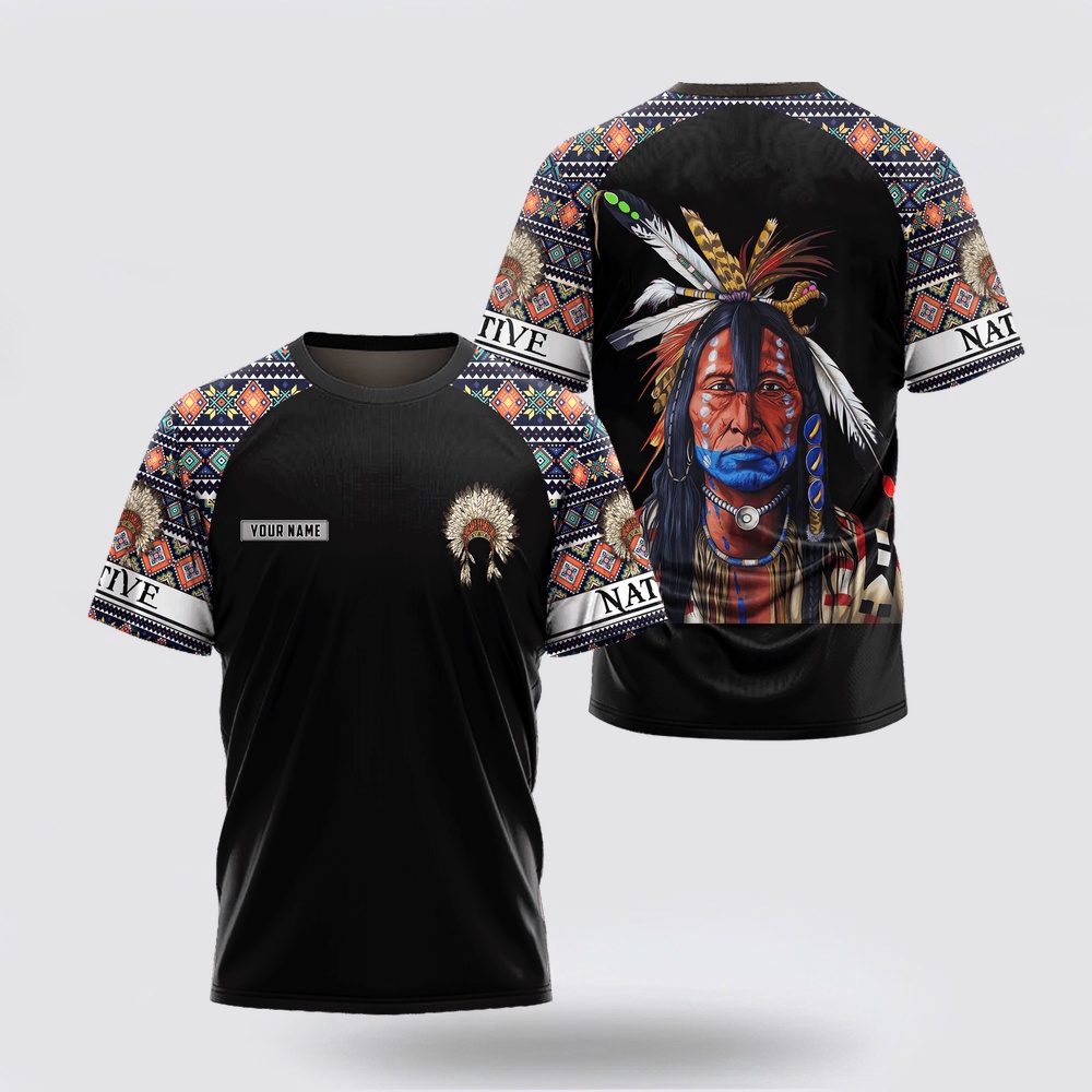 Native American T Shirt, Customized Name Leader Native American 3D All Over Printed T-Shirt, Beautiful Native American T Shirts Native American T Shirt, Customized Name Leader Native American 3D All Over Printed T-Shirt, Beautiful Native American T Shirts