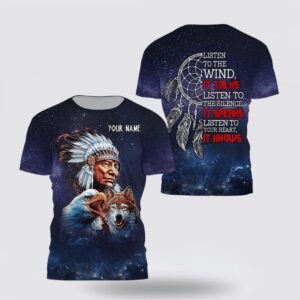 Native American T Shirt, Customized Name Listen…
