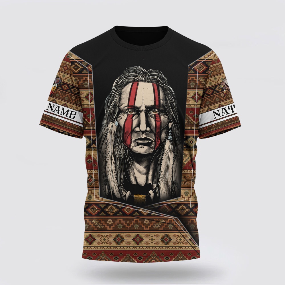 Native American T Shirt, Customized Name National Identity Native American 3D All Over Printed T-Shirt, Beautiful Native American T Shirts Native American T Shirt, Customized Name National Identity Native American 3D All Over Printed T-Shirt, Beautiful Native American T Shirts