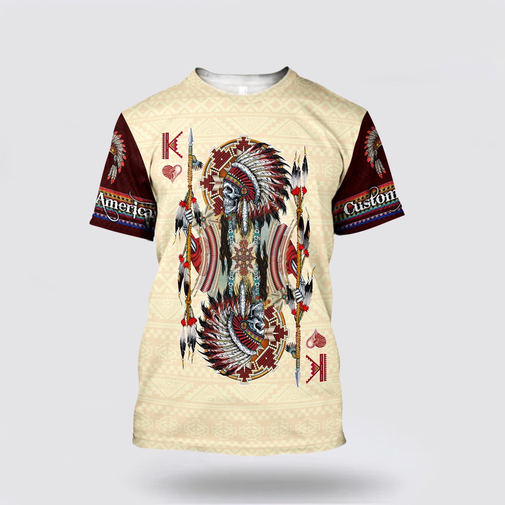 Native American T Shirt, Customized Name Reverence Native American 3D All Over Printed T-Shirt, Beautiful Native American T Shirts Native American T Shirt, Customized Name Reverence Native American 3D All Over Printed T-Shirt, Beautiful Native American T Shirts