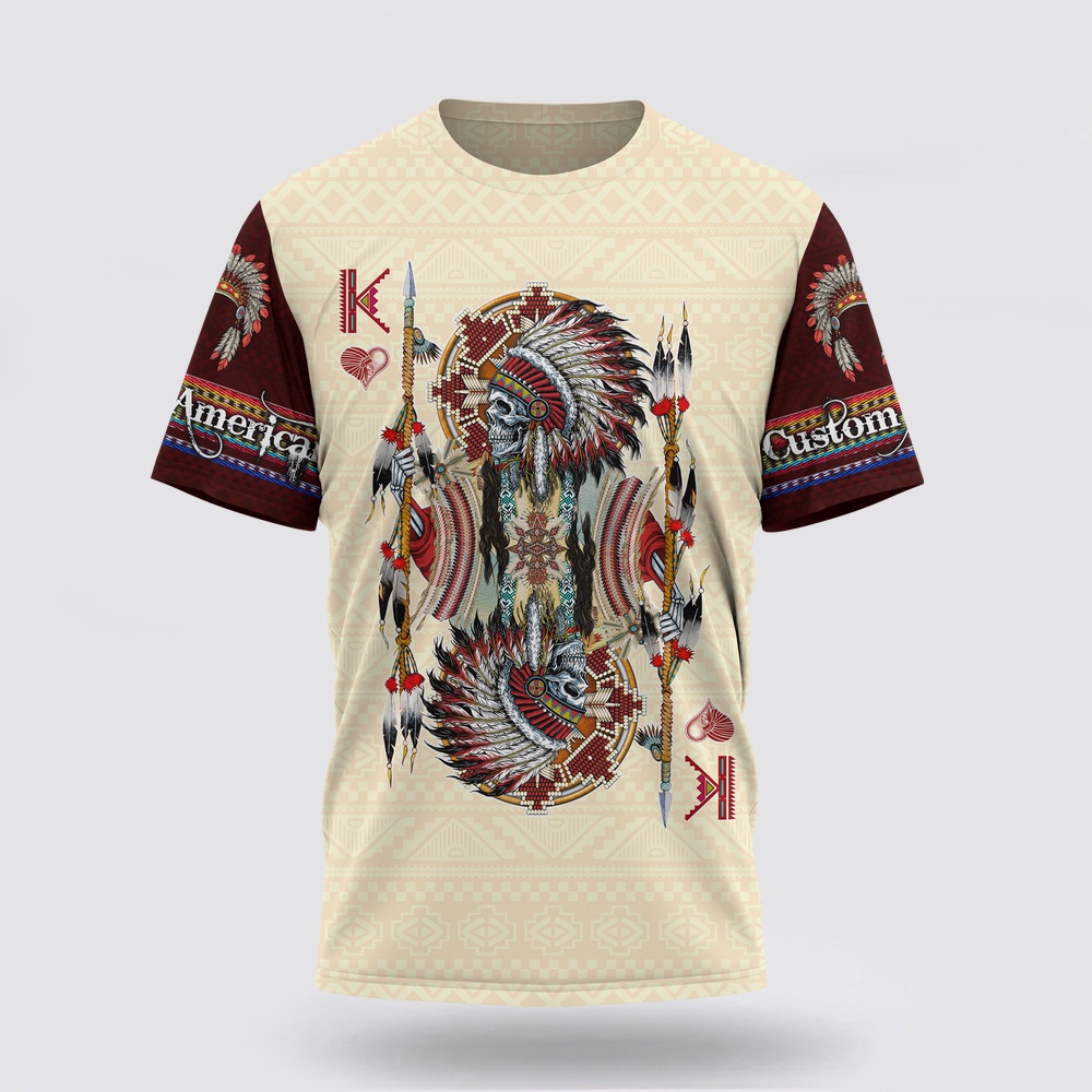 Native American T Shirt, Customized Name Reverence Native American 3D All Over Printed T-Shirt, Beautiful Native American T Shirts Native American T Shirt, Customized Name Reverence Native American 3D All Over Printed T-Shirt, Beautiful Native American T Shirts