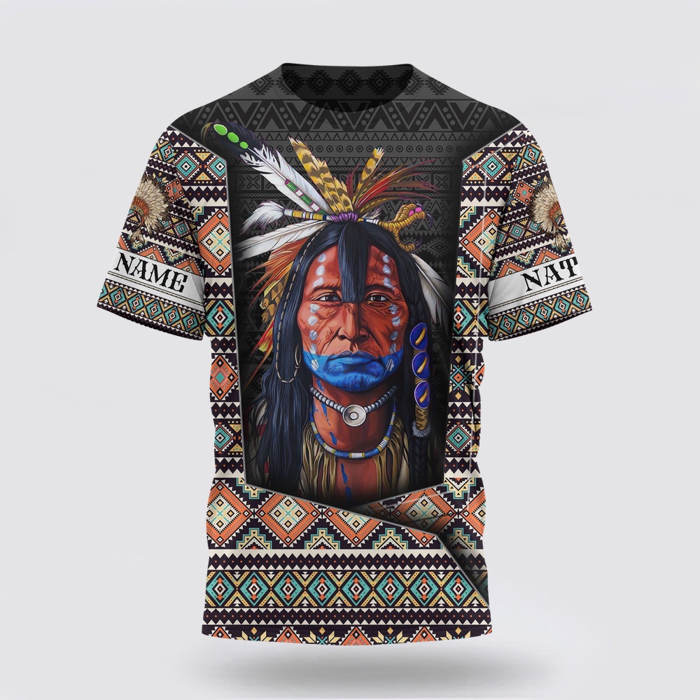 Native American T Shirt, Customized Name Wild Spirit Native American 3D All Over Printed T-Shirt, Beautiful Native American T Shirts Native American T Shirt, Customized Name Wild Spirit Native American 3D All Over Printed T-Shirt, Beautiful Native American T Shirts