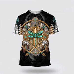 Native American T Shirt, Dragonfly Motif Native…