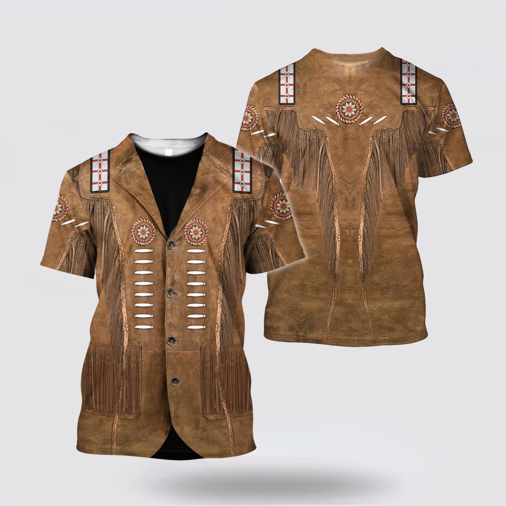 Native American T Shirt, Earthy Brown Native American 3D All Over Printed T-Shirt, Beautiful Native American T Shirts Native American T Shirt, Earthy Brown Native American 3D All Over Printed T-Shirt, Beautiful Native American T Shirts