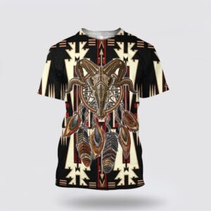 Native American T Shirt, Gazelle Skull Native…