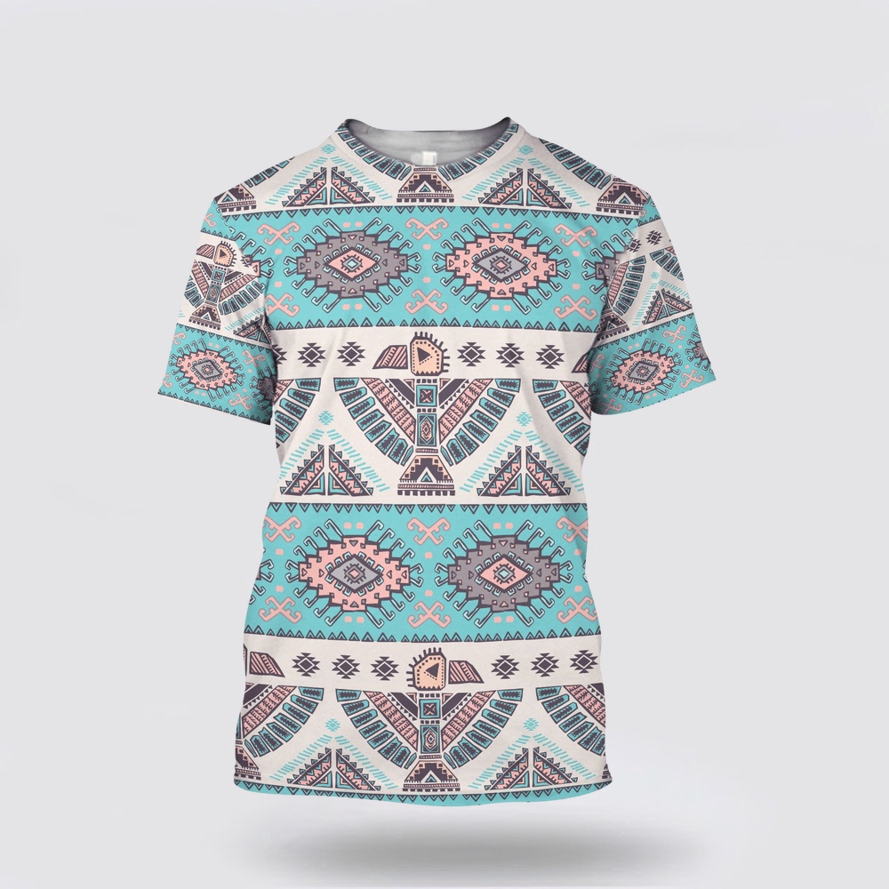 Native American T Shirt, Gentle Color Native American 3D All Over Printed T-Shirt, Beautiful Native American T Shirts Native American T Shirt, Gentle Color Native American 3D All Over Printed T-Shirt, Beautiful Native American T Shirts
