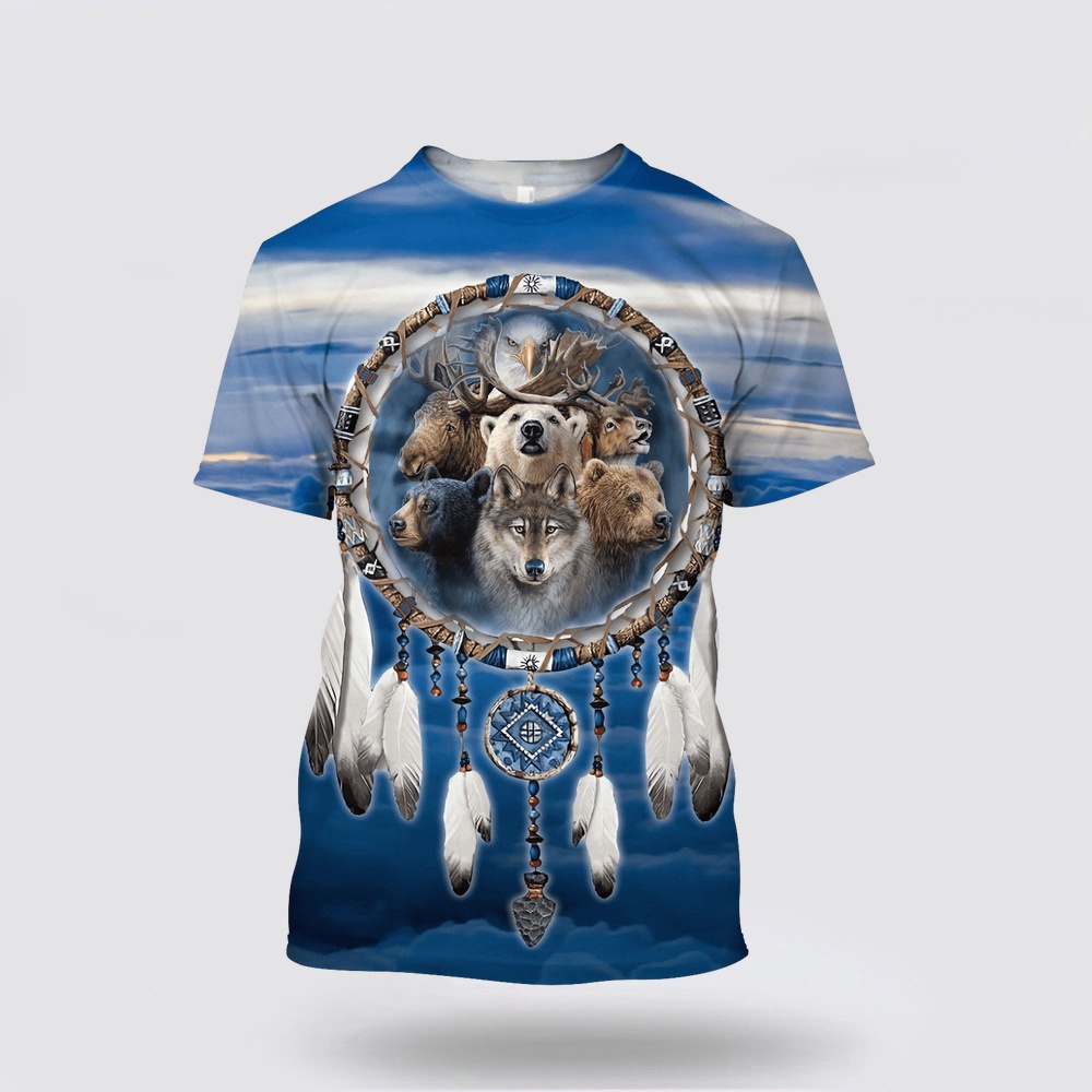 Native American T Shirt, Indigenous Animals Native American 3D All Over Printed T-Shirt, Beautiful Native American T Shirts Native American T Shirt, Indigenous Animals Native American 3D All Over Printed T-Shirt, Beautiful Native American T Shirts