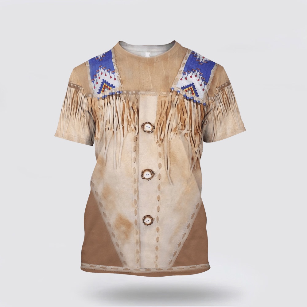 Native American T Shirt, Pale Brown Native American 3D All Over Printed T-Shirt, Beautiful Native American T Shirts Native American T Shirt, Pale Brown Native American 3D All Over Printed T-Shirt, Beautiful Native American T Shirts