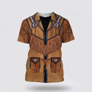 Native American T Shirt, Print Cowboy Pattern…
