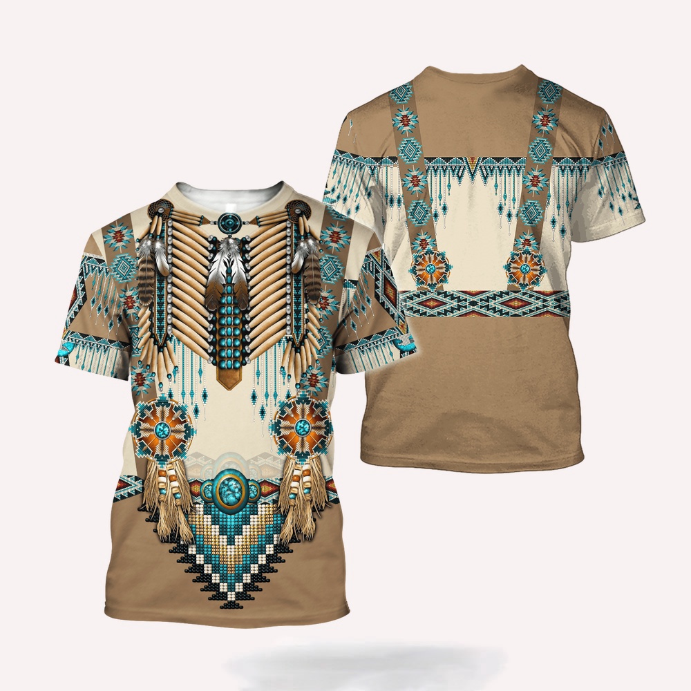 Native American T Shirt, Sky Blue Native American 3D All Over Printed T-Shirt, Beautiful Native American T Shirts Native American T Shirt, Sky Blue Native American 3D All Over Printed T-Shirt, Beautiful Native American T Shirts