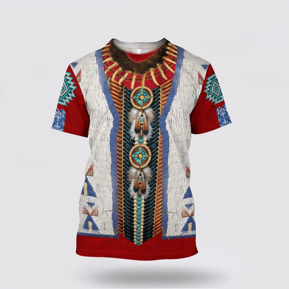 Native American T Shirt, Thanksgiving Native American 3D All Over Printed T-Shirt, Beautiful Native American T Shirts