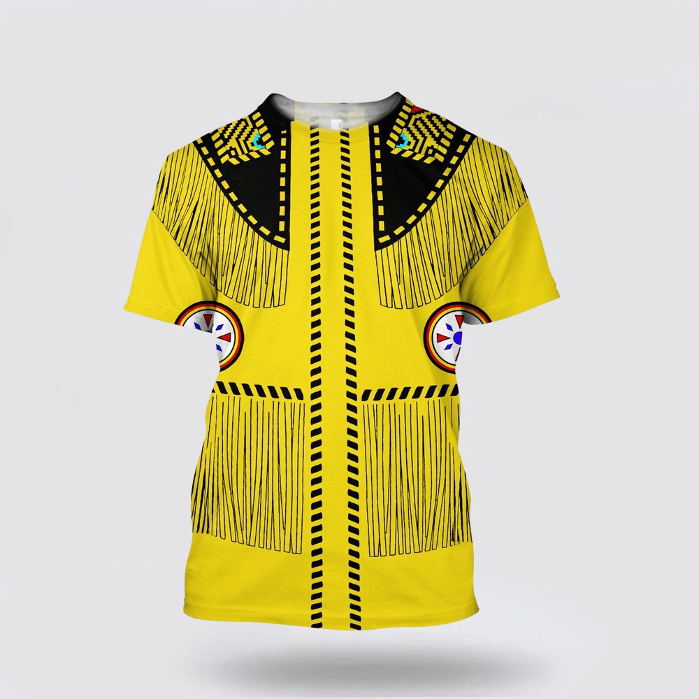 Native American T Shirt, Yellow Native American 3D All Over Printed T-Shirt, Beautiful Native American T Shirts Native American T Shirt, Yellow Native American 3D All Over Printed T-Shirt, Beautiful Native American T Shirts