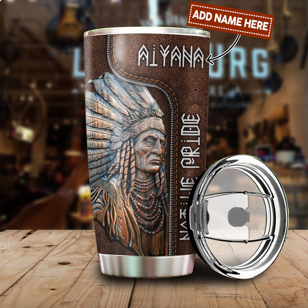 Native American Tumbler, Custom Name Peace Love Native American Steel Tumbler, American Tumbler, Native Tumbler