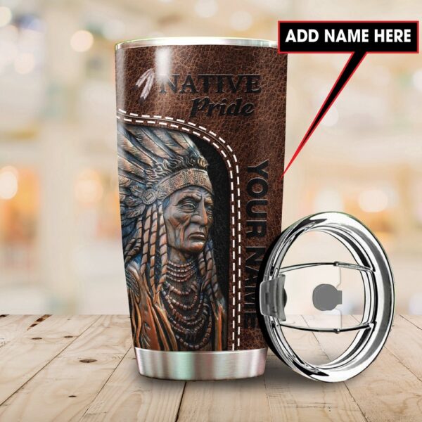 Native American Tumbler, Custom Name Pride Native American Steel Tumbler, American Tumbler, Native Tumbler