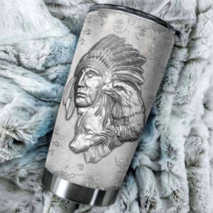 Native American Tumbler Custom Name Stone Pattern Native American Steel Tumbler American Tumbler Native Tumbler 3 ogrdby.jpg