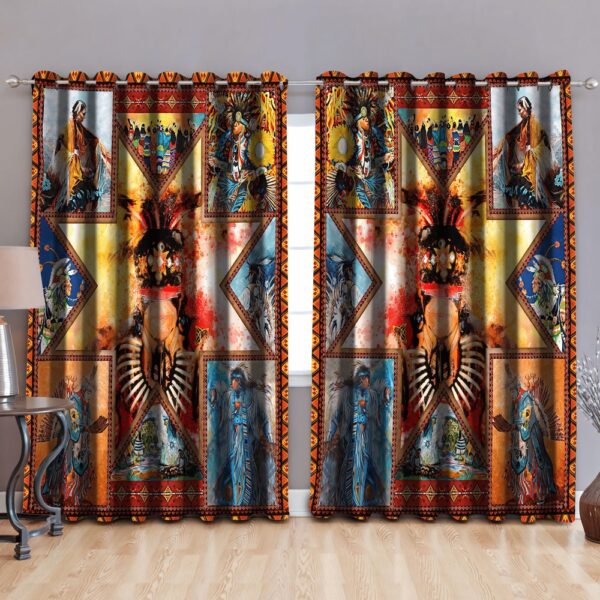 Native American Window Curtains, Aboriginal Dance Native American Window Curtains, Window Curtains