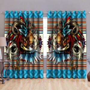 Native American Window Curtains, Aboriginal Lion Native…