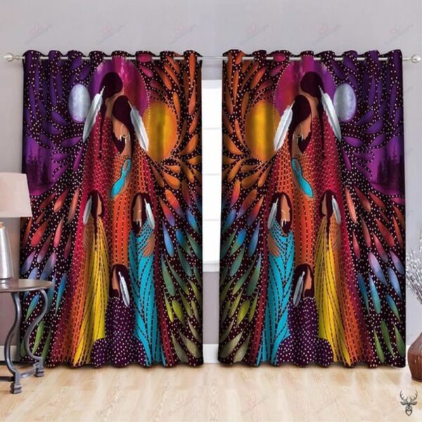 Native American Window Curtains, Abstract Native American 3D All Over Printed Window Curtain, Window Curtains