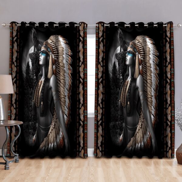 Native American Window Curtains, Ancestral Pride Native American 3D All Over Printed Window Curtain, Window Curtains