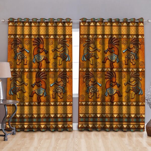 Native American Window Curtains, Ancient Dance Native American All Over Printed Window Curtains, Window Curtains