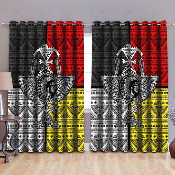 Native American Window Curtains, Ancient Pattern Native American Window Curtains, Window Curtains