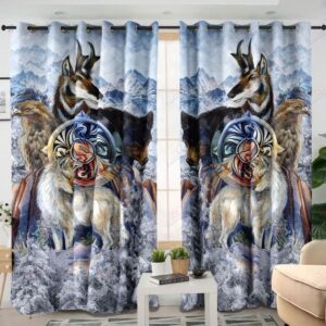 Native American Window Curtains, Animals Native American…