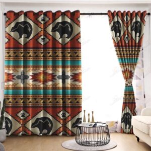 Native American Window Curtains, Bear Motifs Native…
