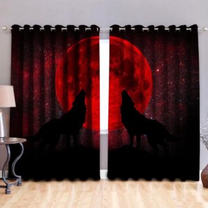 Native American Window Curtains, Blood Moon Native…