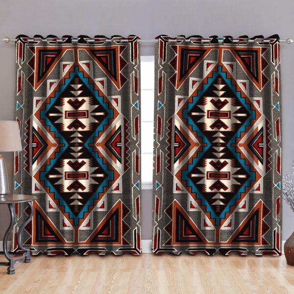 Native American Window Curtains, Brocade Design Native American Window Curtains, Window Curtains