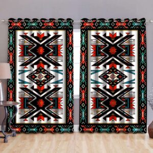 Native American Window Curtains, Brocade Motifs Native…