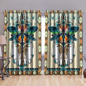 Native American Window Curtains, Dragonflies Native American…