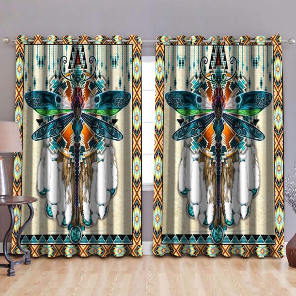 Native American Window Curtains, Dragonflies Native American Window Curtains, Window Curtains