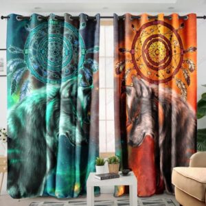 Native American Window Curtains, Fire And Ice…