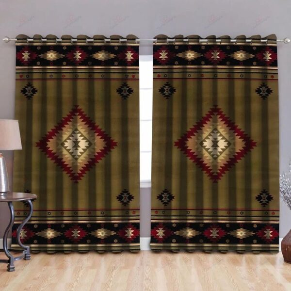 Native American Window Curtains, Geometric Pattern Native American Window Curtains, Window Curtains