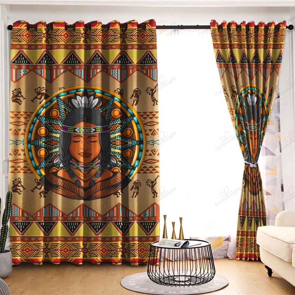 Native American Window Curtains, Girl Pride Native American Window Curtains, Window Curtains
