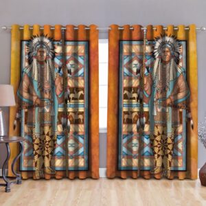 Native American Window Curtains, Headman Native American…