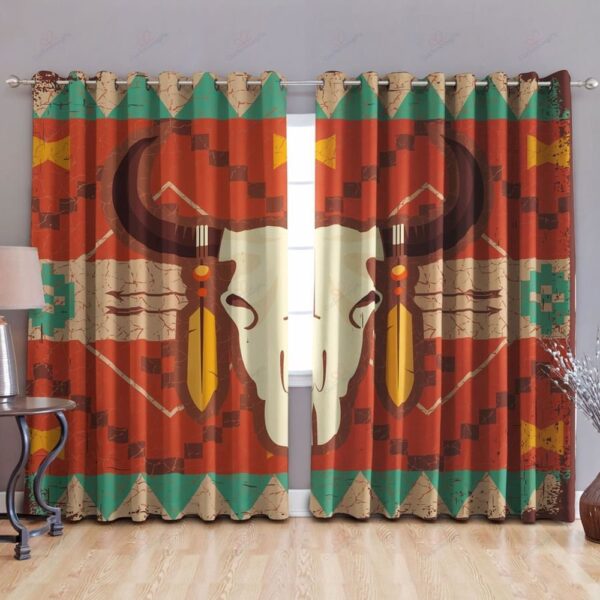 Native American Window Curtains, Highland Cow Native American Window Curtains, Window Curtains