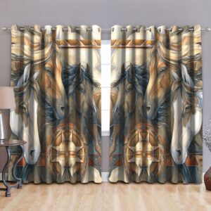 Native American Window Curtains, Horse Pattern Native…