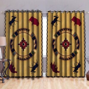 Native American Window Curtains, Pattern Animals Native…